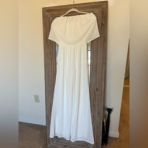 White strapless jumpsuit. Never worn! Size S.